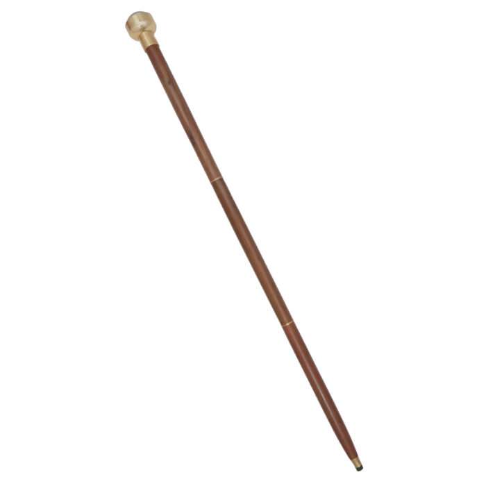NT12 Antique Brass Compass On Top Head Handle Brown Wood Walking Stick NT12 Antique Brass Compass On Top Head Handle Walking Stick