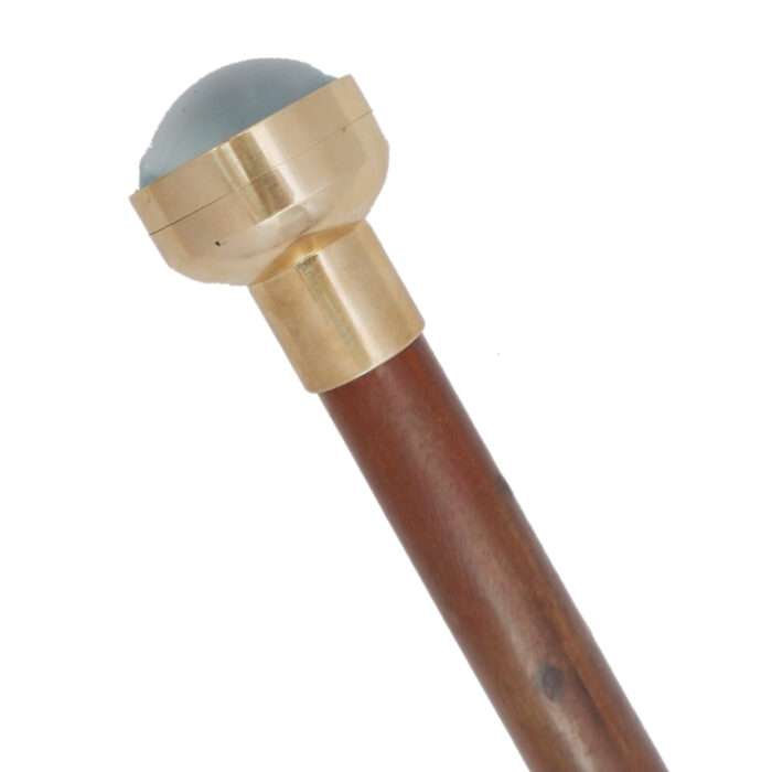 NT12a Antique Brass Compass On Top Head Handle Brown Wood Walking Stick NT12 Antique Brass Compass On Top Head Handle Walking Stick - Image 2
