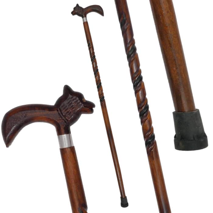 WS03 Walking Stick New Wolf Head - Image 5