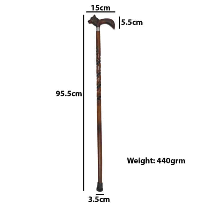 WS03 Walking Stick New Wolf Head - Image 6