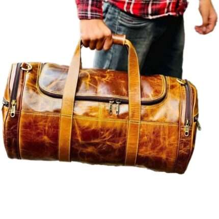 BG196 Handmade Vintage Brown Leather Bag