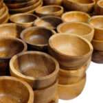 WP01 Brown Plain Wooden Serving Bowl