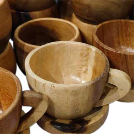 WP02 Handmade Wooden Tea Cups Set