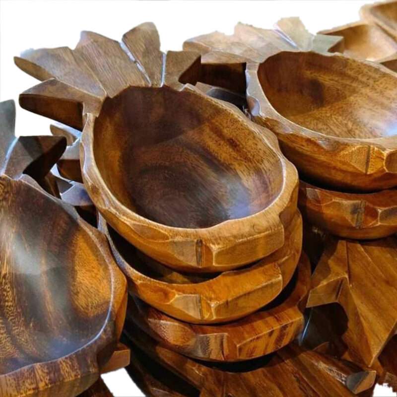 WP07a Wooden Pineapple Serving Dish