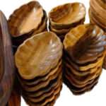 WP10 Carved Wood Salad Bowl Set