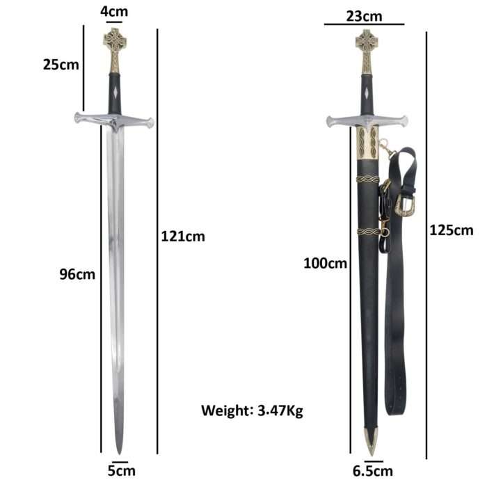 SD238 Medieval Crusader Sword with Scabbard - Image 8