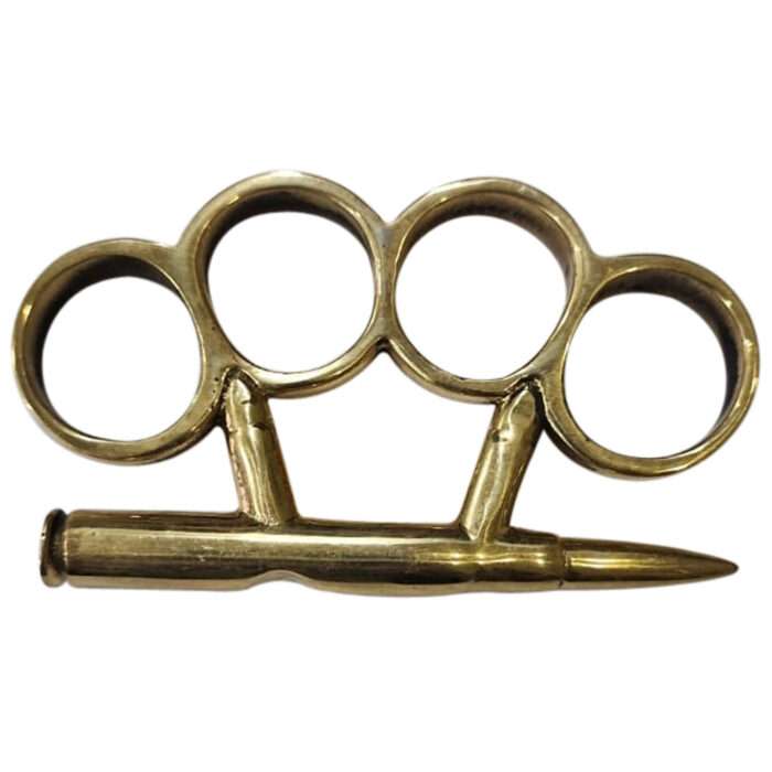 KD07 Bullet Hits the Bone Brass Knuckle Buckle