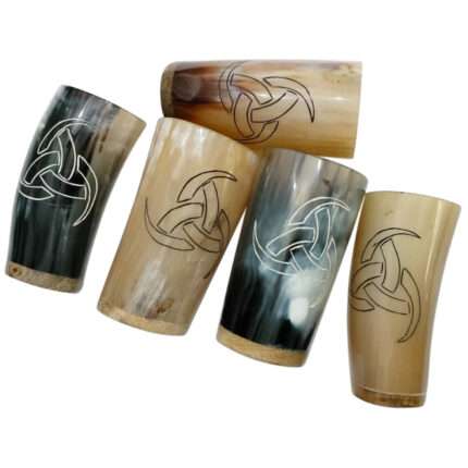 HR122 Viking Drinking Horn Tumblers Set