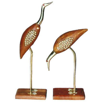 WP24 Handmade Wooden Crane Showpiece