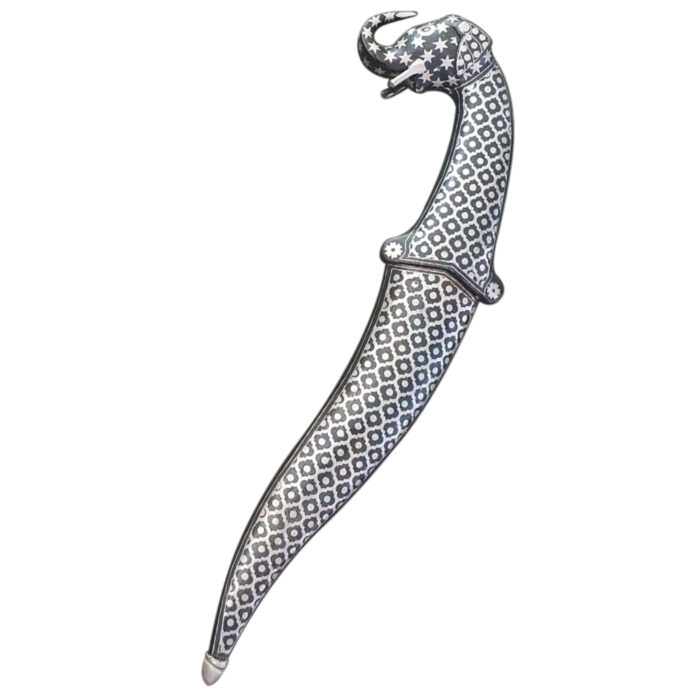 DM33 Elephant Head Damascus Dagger - Image 5