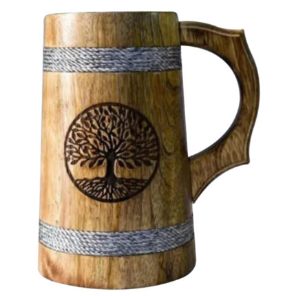 WP22 Tree of Life Wooden Beer Mug