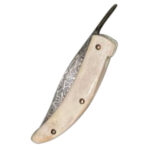 DM49 Bone Handle Damascus Pocket Knife - Image 3