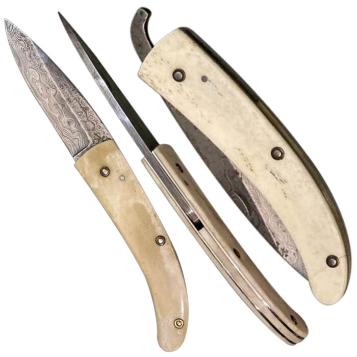 DM56 Rustic Bone Folding Knife - Image 2