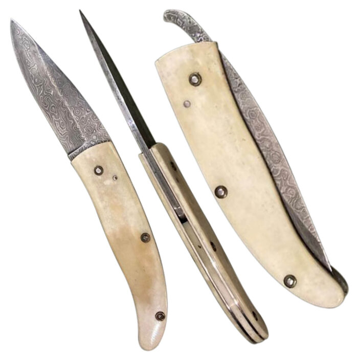 DM57 Damascus Pocket Knife - Image 2