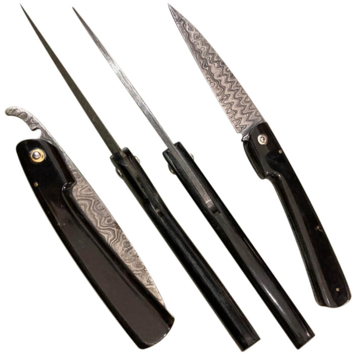 DM62 Damascus Folding Knife - Image 5