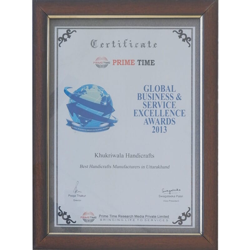 Khukriwala Handicrafts awarded Best Handicrafts Manufacturers in Uttarakhand 2013