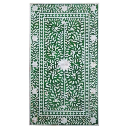 TB01 Royal Green Floral Inlay Table